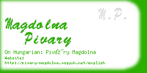 magdolna pivary business card